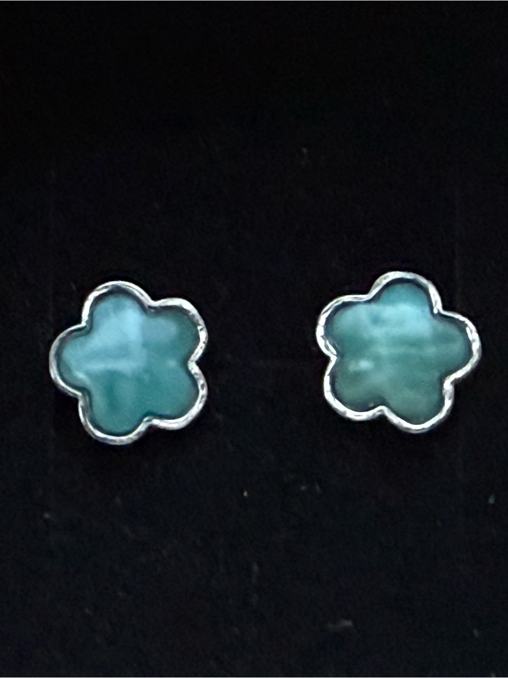 GIFT 🎁 IDEA Larimar Sterling Silver Stud Earrings, BN